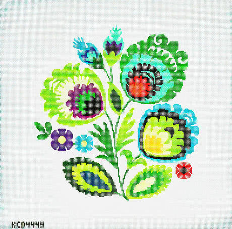 Polish Folk Design - Green Flower
