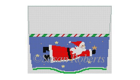 Santa Flying - Stocking Cuff