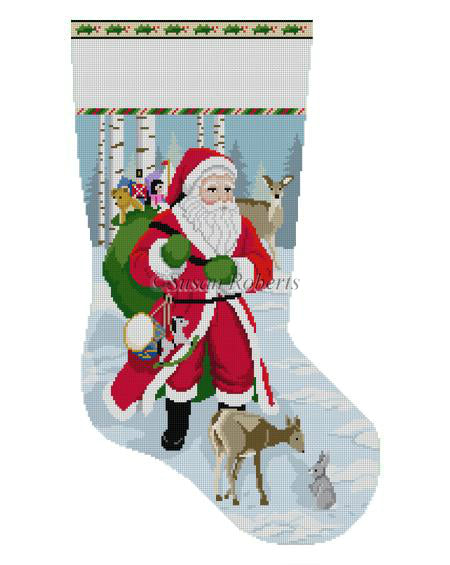 Santa with Deer - Stocking