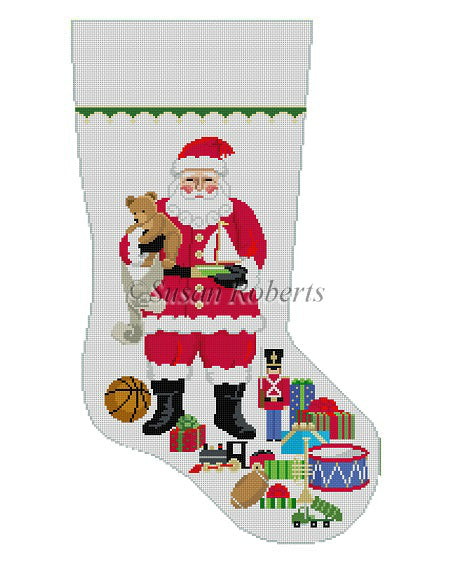 Santa With Boy Toys - Stocking