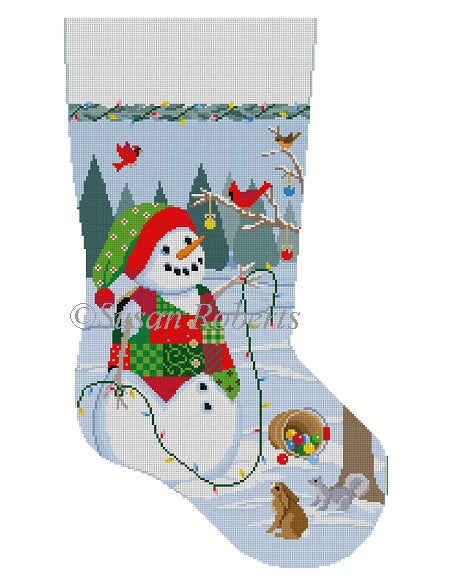 Snowman with Lights - Stocking
