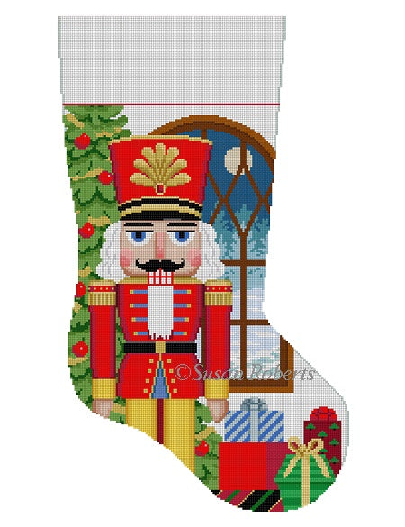 Nutcracker In Window - Stocking