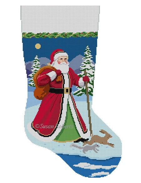 Santa Hurrying Along - Stocking