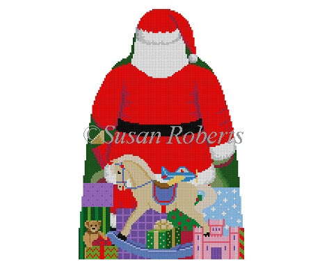Santa w/ Toy Bag - Back - Tree Topper