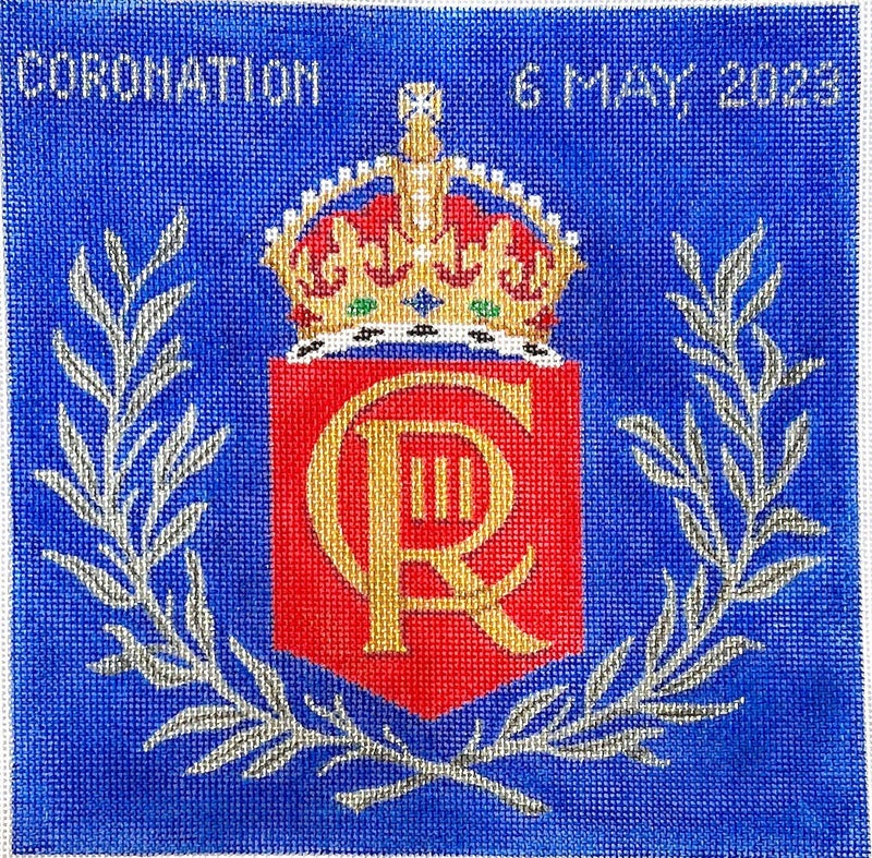 King Charles III Coronation – silver, gold & multi on royal blue