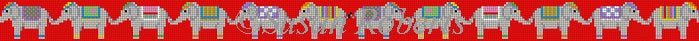 Elephant Parade on red - Belt