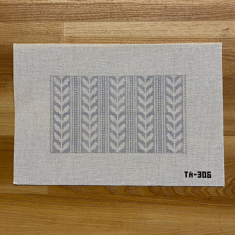 Gray and White Leaf Clutch