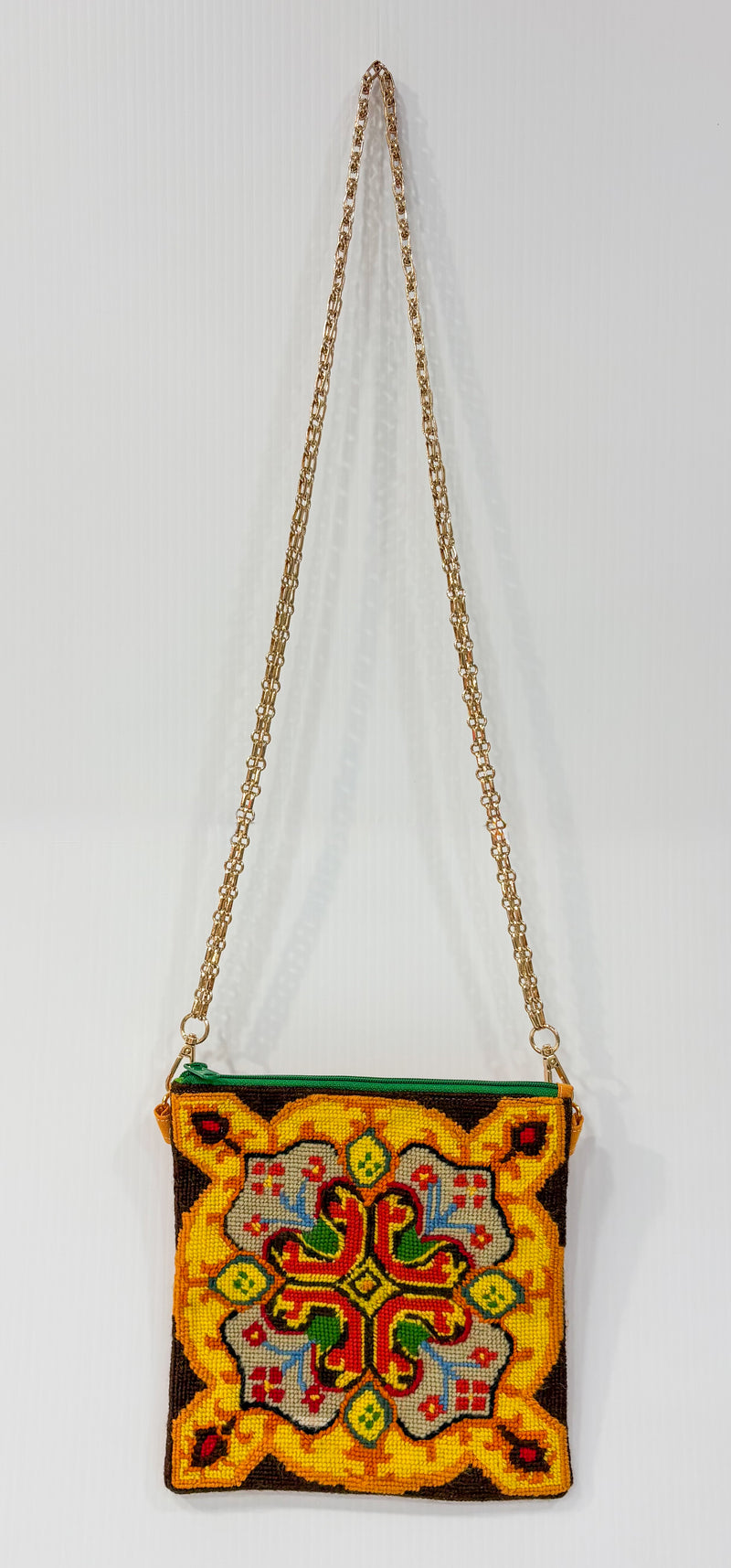 Square Folk Crossbody - Bespoke Needlepoint Bag Collection