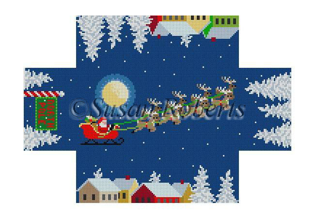 Santa Over the Rooftops - Brick Cover