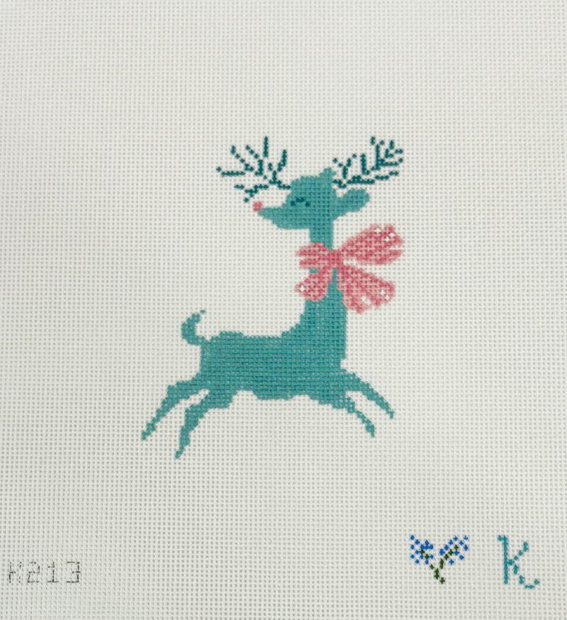 Retro Teal Reindeer