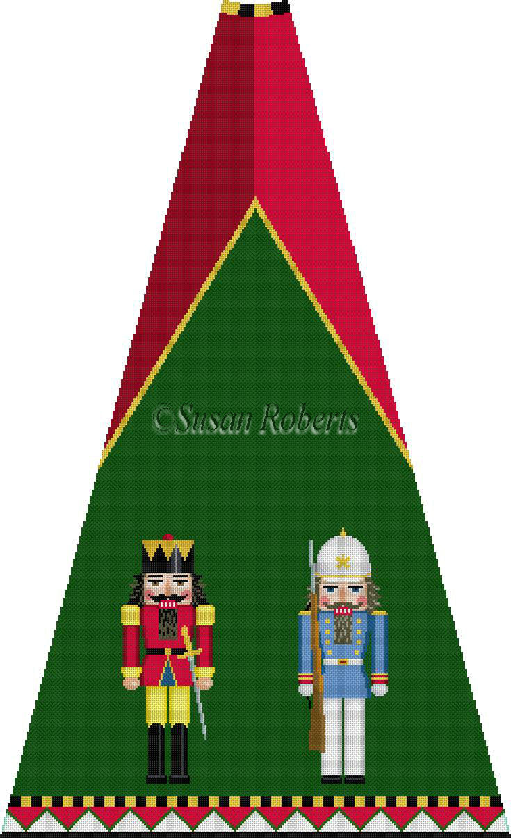 Nutcracker Tree Skirt w/BG, Red King & Blue Policeman