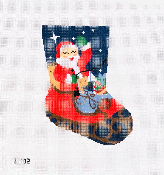 Santa Sleigh - Ornament Sized Stocking