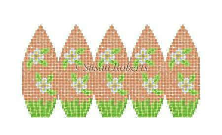 White Flower, peach - 3D Standup Egg