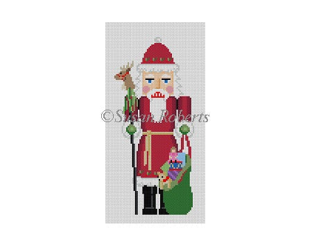 Nutcracker 7"h - Santa/Reindeer Staff