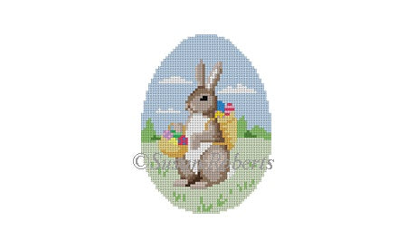 Rabbit w/ Egg Basket - 4" Egg