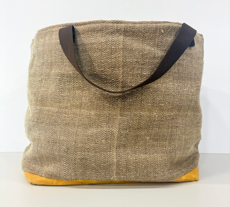 Hungarian Linen Shopper Tote - Bespoke Needlepoint Bag Collection