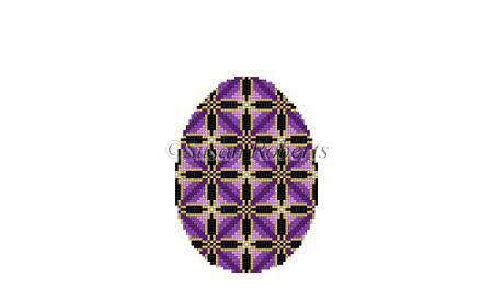 Cathedral Quilt, purple - 4" Egg