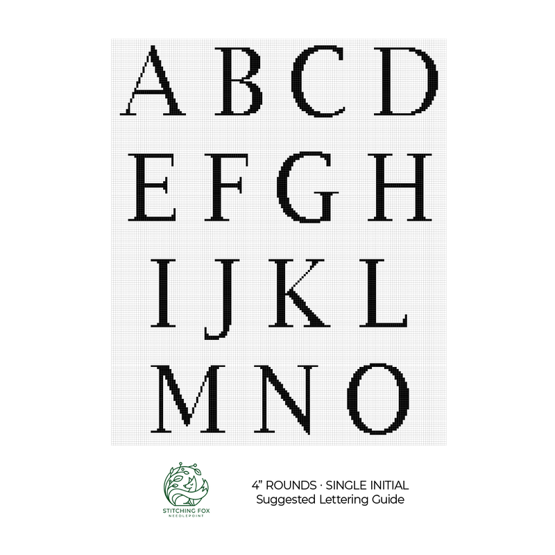 Lettering Guide · Single Initial · 32 stitches tall