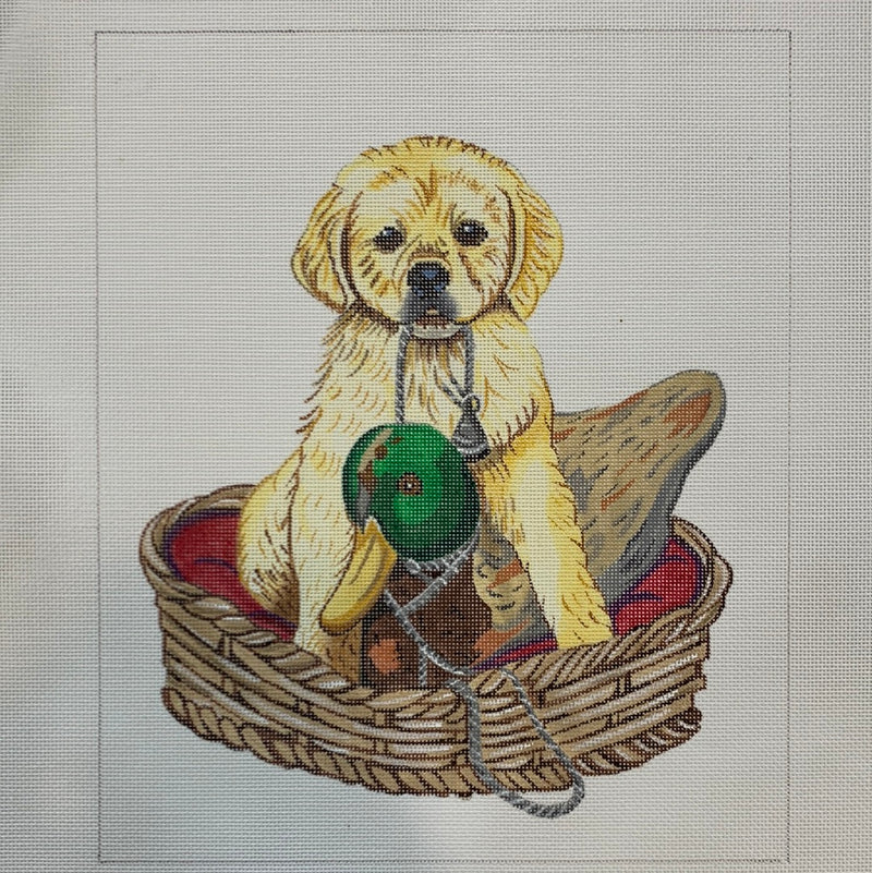 Golden Retriever Puppy w/ Duck (Kathy Goff)