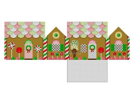 Pink, Green, White Neccos - 3D Gingerbread House