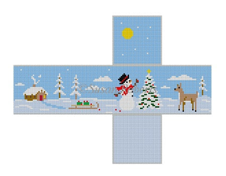 Snowman Decorating Tree - 2" cube
