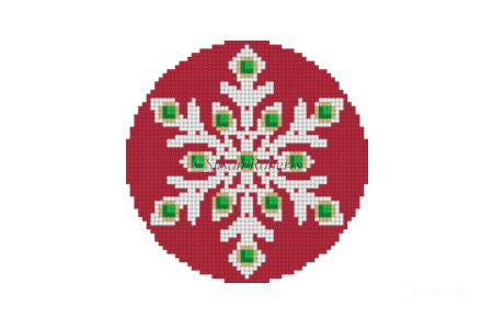 Snowflake - burgundy jeweled
