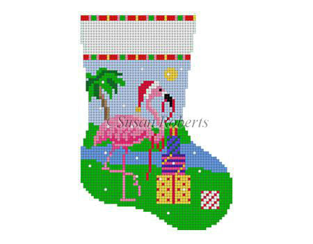 Flamingo w/Presents - Mini Stocking
