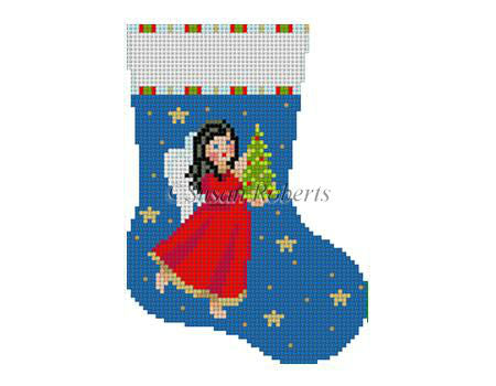 Angel w/Tree - Mini Stocking