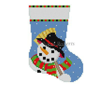 Snowman, broom - Mini Stocking