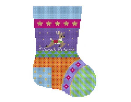 Patchwork Reindeer - Mini Stocking