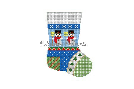 Patchwork Snowman - Mini Stocking