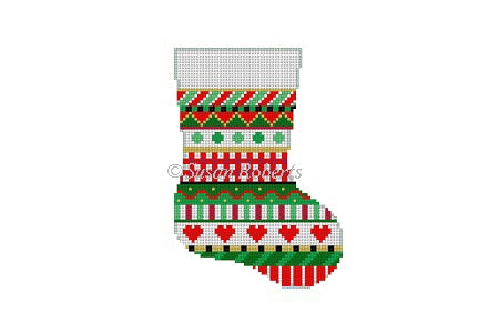 Heart Stripe - Mini Stocking