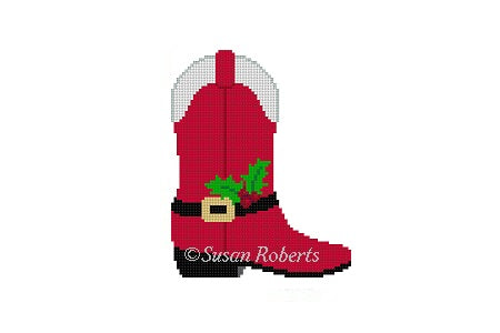 Santa Suit, cowboy boot - Mini Stocking