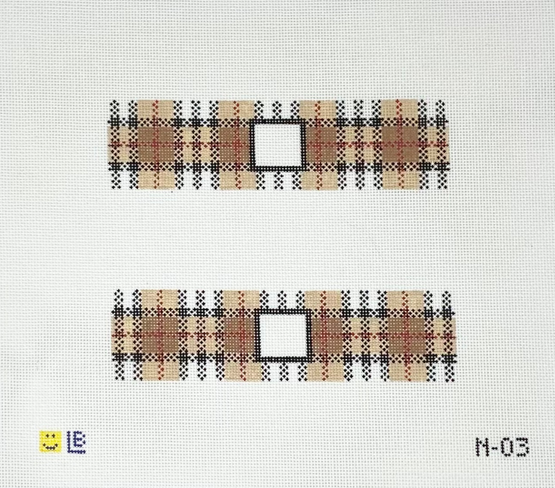 Brown Plaid (set of 2)-Napkin Rings, Bookmarks or Cuffs