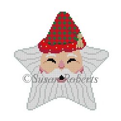 Star - Santa Face, Checker Hat