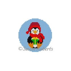 Penguin w/ Gift - 2.5" Round