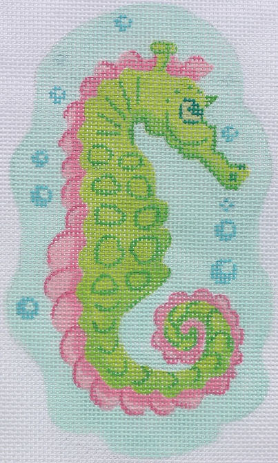 Tropical Mini – Pink & Green Seahorse w/ Bubbles