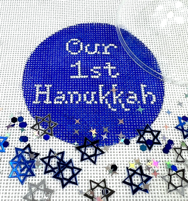 Hanukkah Rounds w/ Clear Dome & Confetti