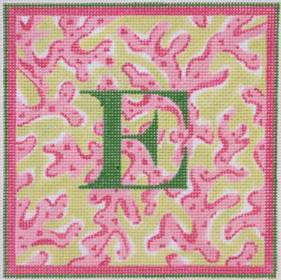Lilly Letter – Sea Coral – pinks on greens