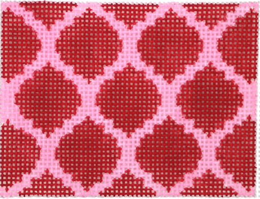 Planet Earth Credit Card Case Insert – Quatrefoils – red on pink w/ turquoise letter