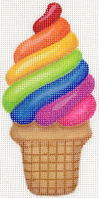 Mini Sweet Treat – Rainbow Soft Serve Ice Cream in a Cake Cone