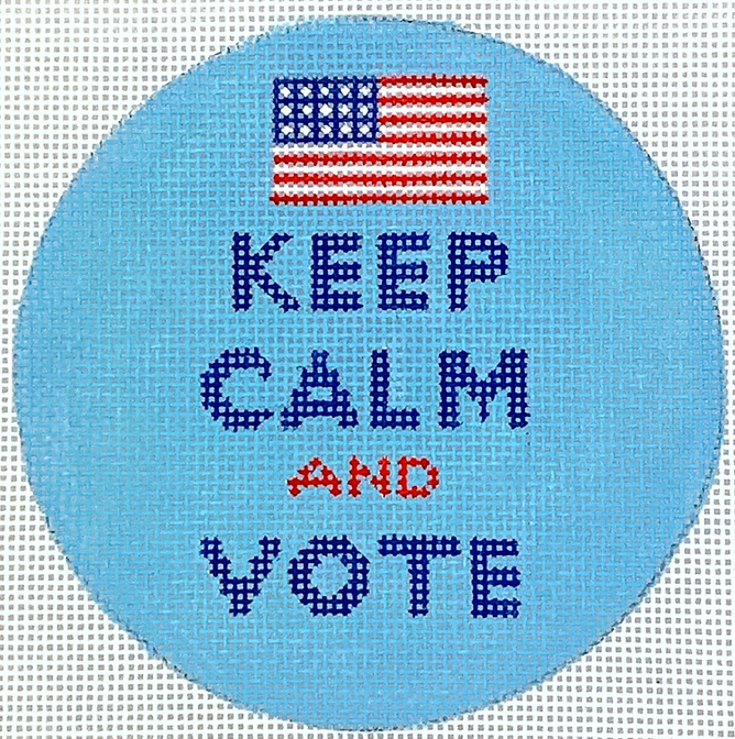 4” Round – Keep Calm & Vote – red, white & blue