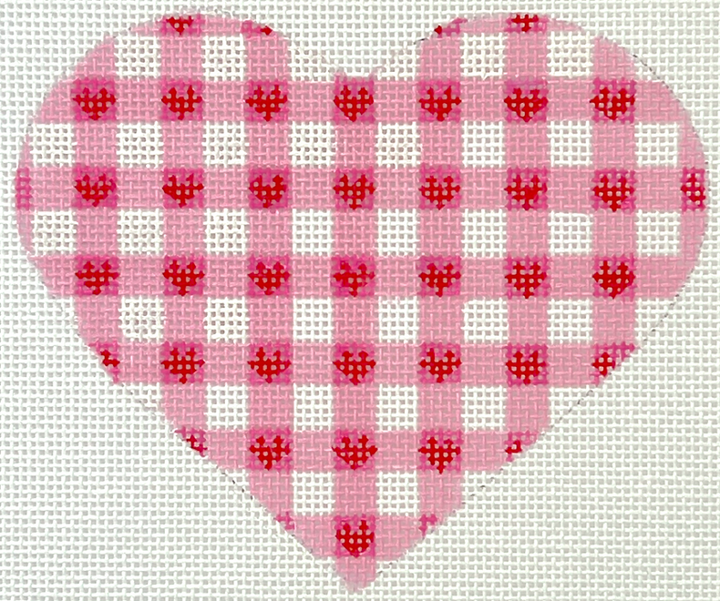 Mini Heart – Pink Gingham w/ Red Hearts