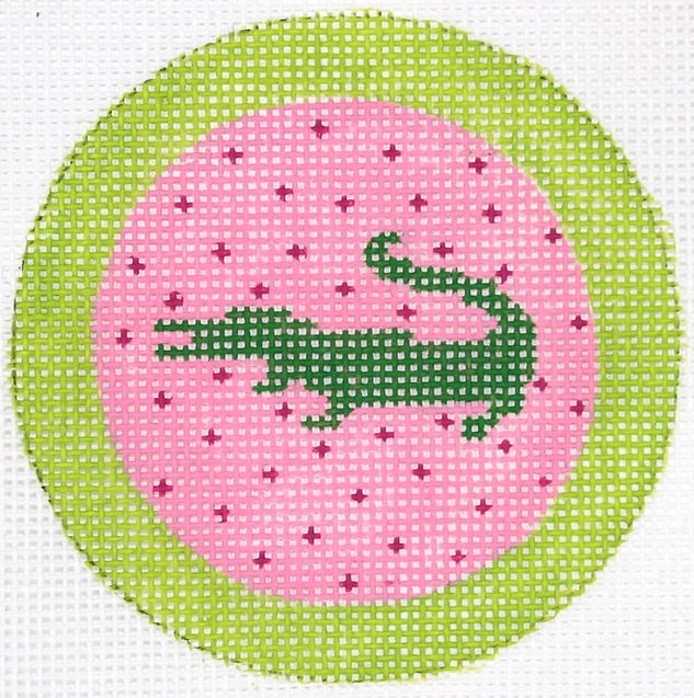 Green Gator on Hot Pink w/ Lime Border