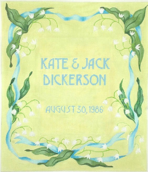 Wedding Announcement – Lilly-of-the-Valley – on celadon