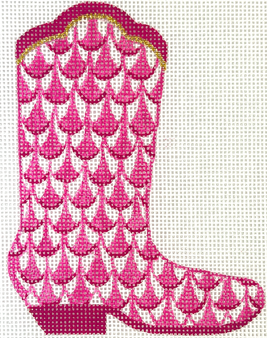 Mini Cowgirl Boot – Herend-inspired Fishnet – pinks