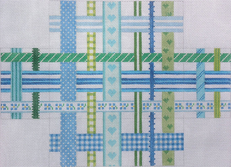 Brick – Woven Ribbons – blues & greens