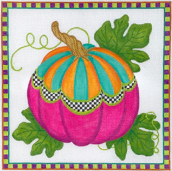 Funky Punkin Square #1 – multi brights with magenta bottom