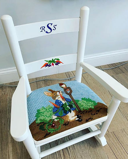 Child's Chair Seat - Peter Rabbit in Garden