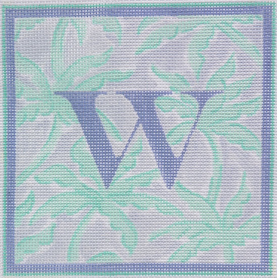 Lilly Letter – Palms – periwinkle w/ turquoise